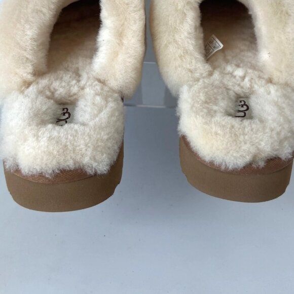 UGG Cozy Cream Knit Shearling Women Slippers UK10 US12 - Picture 7 of 9